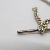 Sterling Silver Single Albert Watch Chain Antique 1911 Chester Art Deco