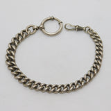 Victorian Chunky .800 Silver Graduating Watch Chain Bracelet c1900 Antique