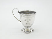 Sterling Silver Whisky Mug with Campbell of Colgrain Clan Crest 1961 Birmingham
