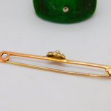 Edwardian 9ct Gold, Ruby & Seed Pearl Floral Dress Brooch Antique c1910