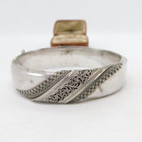 Victorian 9ct Gold Black Enamel Mourning Cuff Bangle Bracelet c1860 Antique