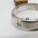 Victorian 9ct Gold Black Enamel Mourning Cuff Bangle Bracelet c1860 Antique