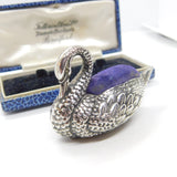 Sterling Silver Sitting Swan Pin Cushion Antique 1912 Birmingham Adie & Lovekin