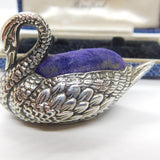Sterling Silver Sitting Swan Pin Cushion Antique 1912 Birmingham Adie & Lovekin