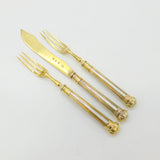Sterling Silver Gilt & Mother of Pearl Fish Cutlery Set Antique 1930 London