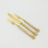 Sterling Silver Gilt & Mother of Pearl Fish Cutlery Set Antique 1930 London