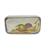 Early Victorian Papier Mache Raunchy Chicken Scene Snuff Box Antique c1840