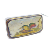 Early Victorian Papier Mache Raunchy Chicken Scene Snuff Box Antique c1840