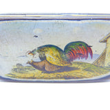Early Victorian Papier Mache Raunchy Chicken Scene Snuff Box Antique c1840