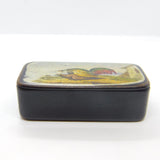Early Victorian Papier Mache Raunchy Chicken Scene Snuff Box Antique c1840
