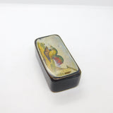 Early Victorian Papier Mache Raunchy Chicken Scene Snuff Box Antique c1840