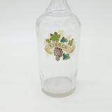 French 19th Century Cut Glass & Grape Vine Enamel 'Kirsch' Carafe Antique c1880