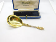 Victorian Sterling Silver Gilt 16th Century Style Tea Caddy Spoon Antique 1875 London