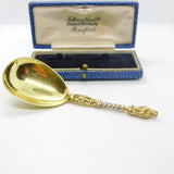 Victorian Sterling Silver Gilt 16th Century Style Tea Caddy Spoon Antique 1875 London