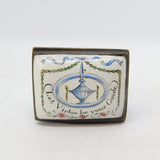Victorian Bilston Enamel Patch Box 'Let Virtue be your Guide' Antique c1900