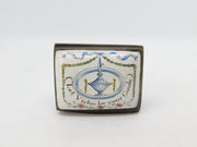 Victorian Bilston Enamel Patch Box 'Let Virtue be your Guide' Antique c1900
