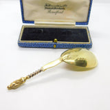 Victorian Sterling Silver Gilt 16th Century Style Tea Caddy Spoon Antique 1875 London