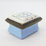 Victorian Bilston Enamel Patch Box 'Let Virtue be your Guide' Antique c1900