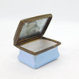 Victorian Bilston Enamel Patch Box 'Let Virtue be your Guide' Antique c1900
