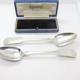 Jersey Provincial Georgian Sterling Silver Pair of Tea Spoons Charles William Quesnel 1829