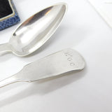Jersey Provincial Georgian Sterling Silver Pair of Tea Spoons Charles William Quesnel 1829