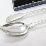 Jersey Provincial Georgian Sterling Silver Pair of Tea Spoons Charles William Quesnel 1829
