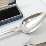 Jersey Provincial Georgian Sterling Silver Pair of Tea Spoons Charles William Quesnel 1829