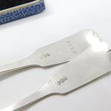 Jersey Provincial Georgian Sterling Silver Pair of Tea Spoons Charles William Quesnel 1829