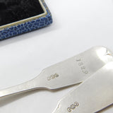 Jersey Provincial Georgian Sterling Silver Pair of Tea Spoons Charles William Quesnel 1829
