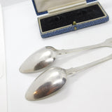 Jersey Provincial Georgian Sterling Silver Pair of Tea Spoons Charles William Quesnel 1829
