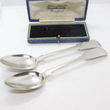 Jersey Provincial Georgian Sterling Silver Pair of Tea Spoons Charles William Quesnel 1829