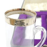 Victorian Pair of Sterling Silver Gilt & Glass Toddy Mugs Boxed 1873 Birmingham