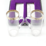 Victorian Pair of Sterling Silver Gilt & Glass Toddy Mugs Boxed 1873 Birmingham