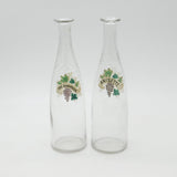 French Pair of Victorian Glass & Enamel 'Fine Champagne' & 'Anisette' Carafes