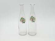 French Pair of Victorian Glass & Enamel 'Fine Champagne' & 'Anisette' Carafes