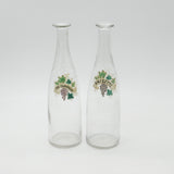 French Pair of Victorian Glass & Enamel 'Fine Champagne' & 'Anisette' Carafes