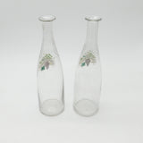 French Pair of Victorian Glass & Enamel 'Fine Champagne' & 'Anisette' Carafes