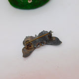 Sterling Silver Blue-White Guilloche Enamel Butterfly Brooch Antique c1920