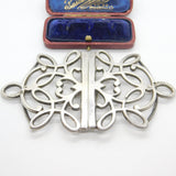 Victorian Art Nouveau Sterling Silver Floral Buckle 1898 London Antique