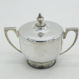 Sterling Silver Lidded Sugar Bowl Antique 1942 London Mappin & Webb Art Deco