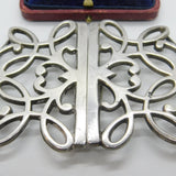 Victorian Art Nouveau Sterling Silver Floral Buckle 1898 London Antique