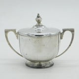 Sterling Silver Lidded Sugar Bowl Antique 1942 London Mappin & Webb Art Deco