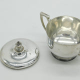 Sterling Silver Lidded Sugar Bowl Antique 1942 London Mappin & Webb Art Deco