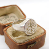 Sterling Silver Heraldic Intaglio Seal Signet Ring Vintage 1976 Birmingham