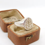Sterling Silver Heraldic Intaglio Seal Signet Ring Vintage 1976 Birmingham