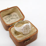 Sterling Silver Heraldic Intaglio Seal Signet Ring Vintage 1976 Birmingham
