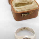 Sterling Silver Heraldic Intaglio Seal Signet Ring Vintage 1976 Birmingham
