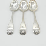 Set of 3 Georgian Scottish Sterling Silver Table Spoons Antique 1820 Edinburgh