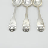 Set of 3 Georgian Scottish Sterling Silver Table Spoons Antique 1820 Edinburgh