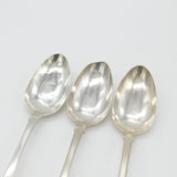 Set of 3 Georgian Scottish Sterling Silver Table Spoons Antique 1820 Edinburgh
